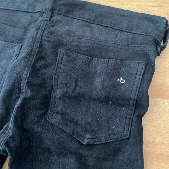 Rag and bone skinny jeans size 26. Front jeans blue back black suede - Picture 5 of 8